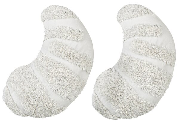 Sada 2 dekorativních polštářů SNOWDROP Bavlna 40 x 25 cm Bílá