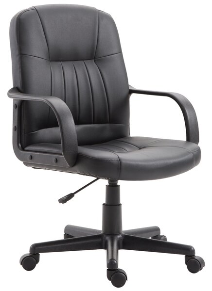 Ergonomická a otočná kancelářská židle Vinsetto, kancelářské křeslo s nastavitelnou výškou v umělé kůži 60x60x94-103cm Černá | Aosom