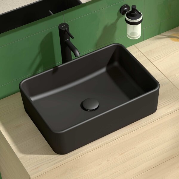 JIKA H8184237161121 - Umyvadlo na desku CUBITO 50x35 cm keramika/matná černá