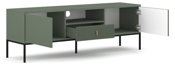 TV stolek/skříňka Magara 2D1S (kouřově zelená + černá)