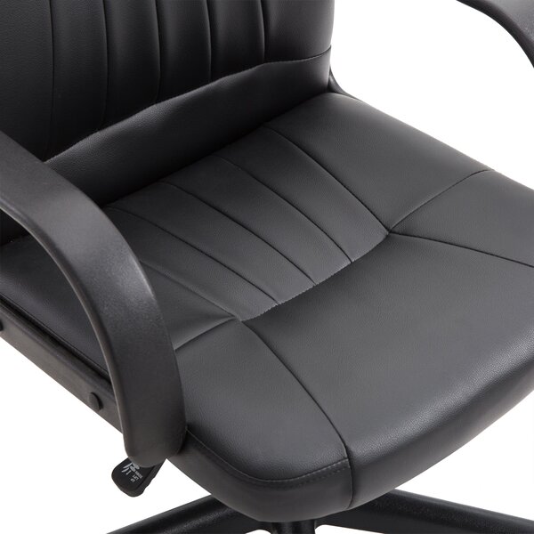Ergonomická a otočná kancelářská židle Vinsetto, kancelářské křeslo s nastavitelnou výškou v umělé kůži 60x60x94-103cm Černá | Aosom