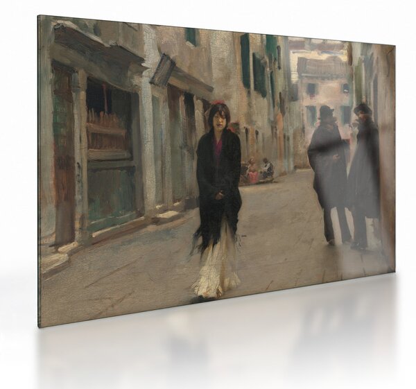 Skleněný obraz - John Singer Sargent, Street in Venice, reprodukce (70x50 cm)