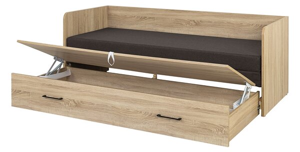 Rozkládací postel 80 cm BRW Tetrix (dub sonoma + hnědá)