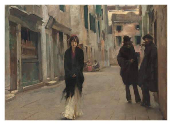 Skleněný obraz - John Singer Sargent, Street in Venice, reprodukce (70x50 cm)