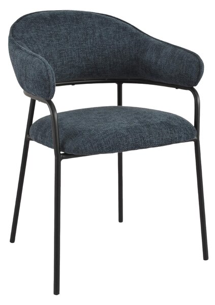 Rebecca Mobili Židle Azobe 82,5x57x56,5 Polyesterová tkanina Ocel Petrol Blue Black Moderní SET 2 kusů