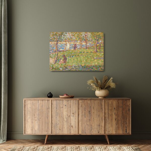 Skleněný obraz - Georges Seurat, Study for "La Grande Jatte", reprodukce (70x50 cm)