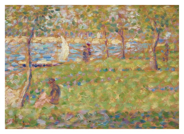 Skleněný obraz - Georges Seurat, Study for "La Grande Jatte", reprodukce (70x50 cm)