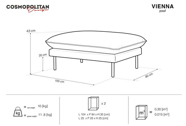 Béžová podnožka Cosmopolitan Design Vienna