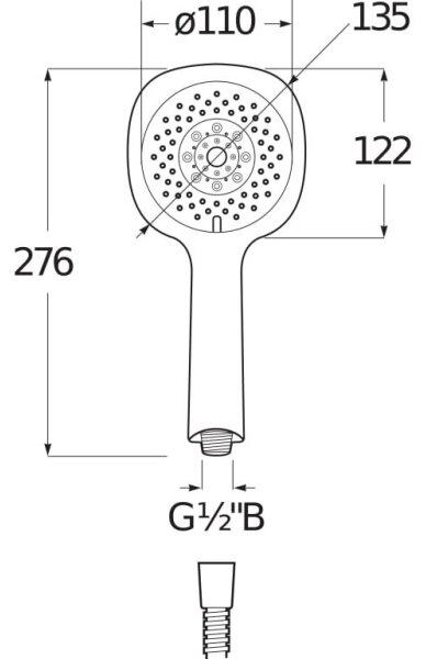 JIKA H3611X30044711 - Ruční sprcha CUBITO lesklý chrom