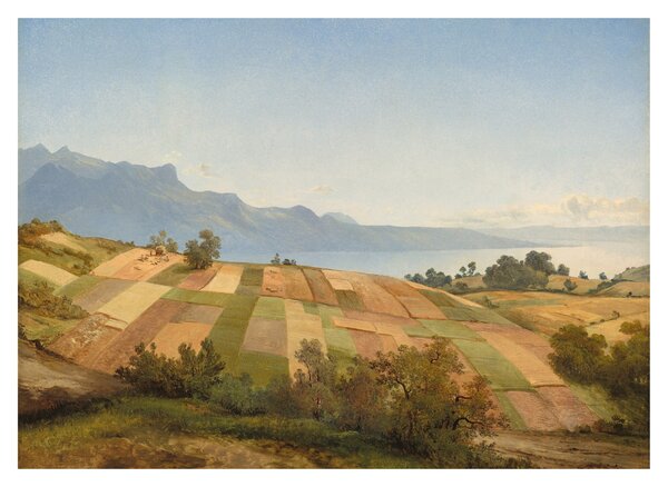 Skleněný obraz - Alexandre Calame, Swiss Landscape, reprodukce (70x50 cm)
