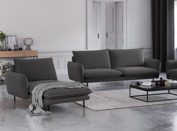 Tmavě šedá lenoška Cosmopolitan Design Vienna, levý roh