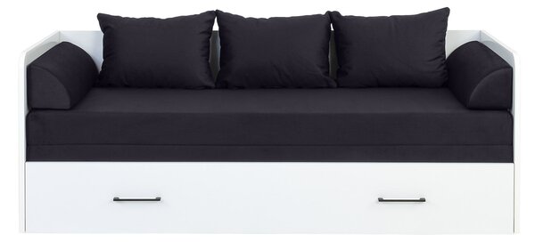 Rozkládací postel 80 cm BRW Tetrix (lesk bílý + černá)