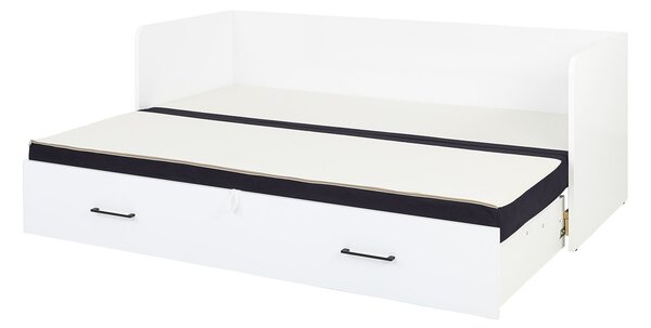 Rozkládací postel 80 cm BRW Tetrix (lesk bílý + černá)