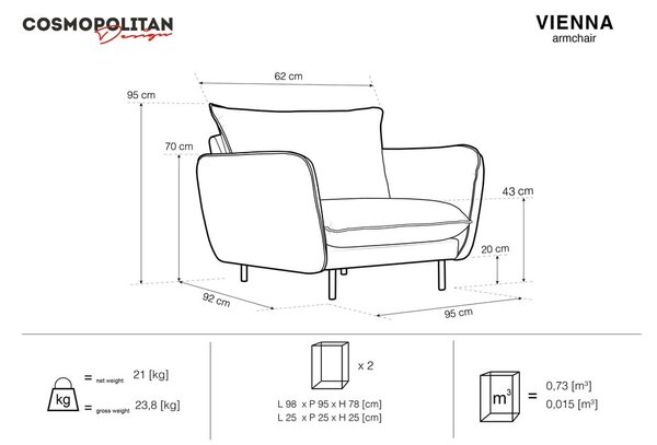 Béžové křeslo Cosmopolitan Design Vienna