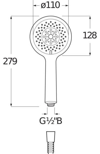 JIKA H3611X20044711 - Ruční sprcha CUBITO lesklý chrom