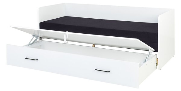 Rozkládací postel 80 cm BRW Tetrix (lesk bílý + černá)