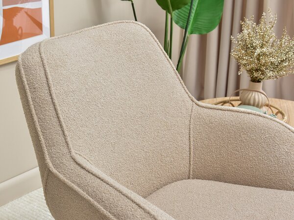Relaxační křeslo Merch (béžová + dub). Akce -9%