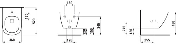 LAUFEN H8300810003021 - Závěsný bidet LUA keramika/bílá