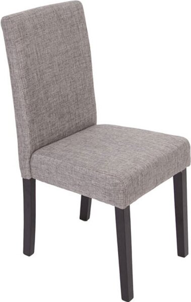 Sada 6 jídelních židlí Kuchyňská židle Littau Textil, šedá, tmavé nohy