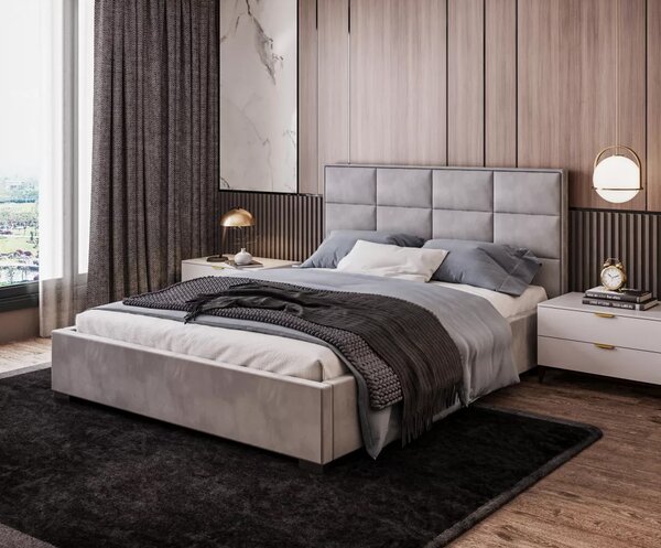 Čalouněná postel APOLLO 120x200 Šedá Trinity s úložným prostorem kovový rošt