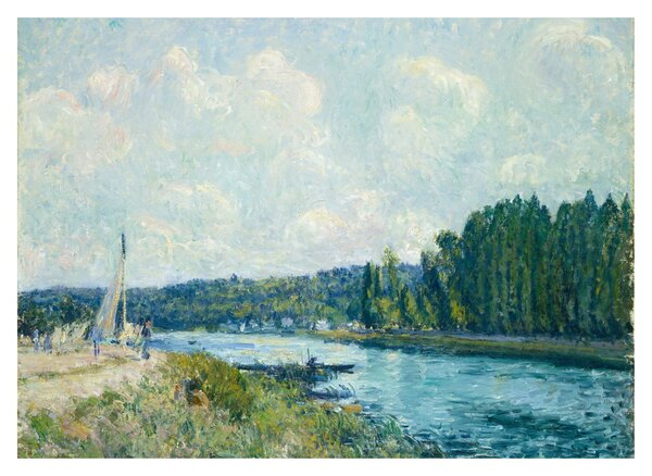 Skleněný obraz - Alfred Sisley, The Banks of the Oise, reprodukce (70x50 cm)