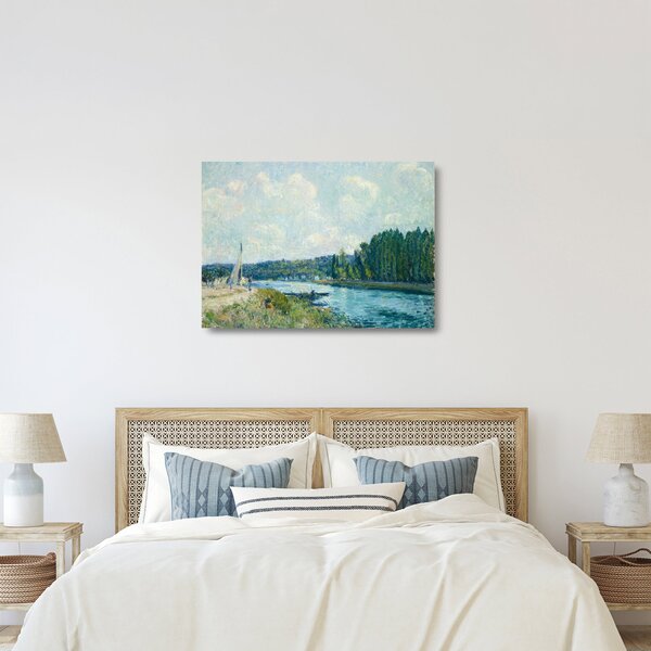 Skleněný obraz - Alfred Sisley, The Banks of the Oise, reprodukce (70x50 cm)