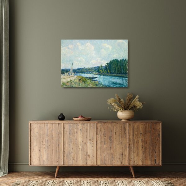 Skleněný obraz - Alfred Sisley, The Banks of the Oise, reprodukce (70x50 cm)