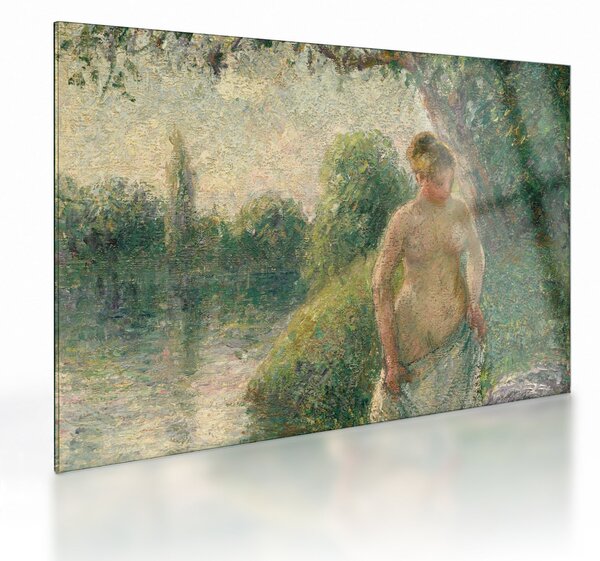 Skleněný obraz - Camille Pissarro, The Bather, reprodukce (70x50 cm)