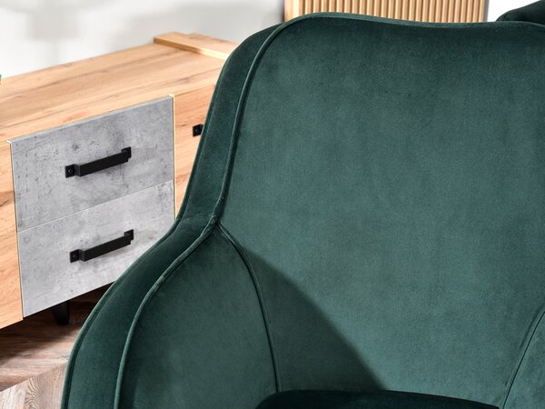 Designové křeslo Merch (zelená + dub)