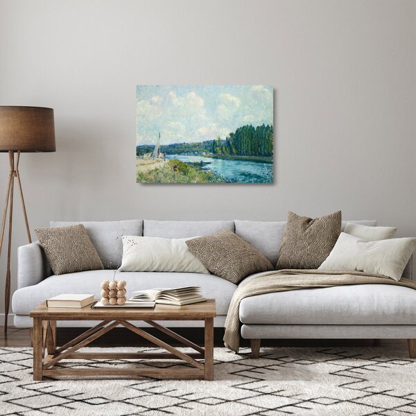 Skleněný obraz - Alfred Sisley, The Banks of the Oise, reprodukce (70x50 cm)