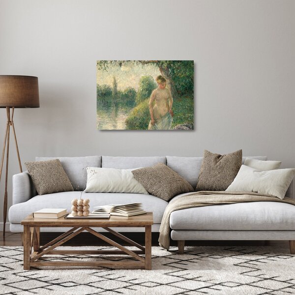 Skleněný obraz - Camille Pissarro, The Bather, reprodukce (70x50 cm)