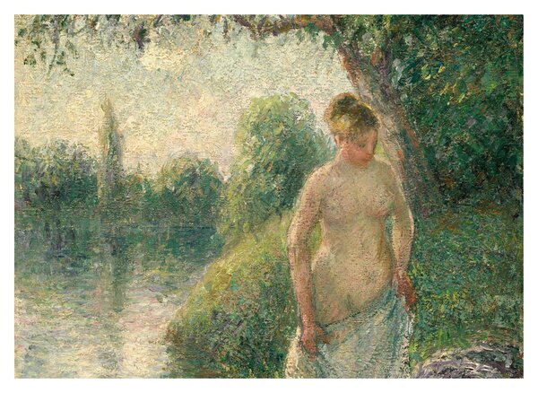 Skleněný obraz - Camille Pissarro, The Bather, reprodukce (70x50 cm)