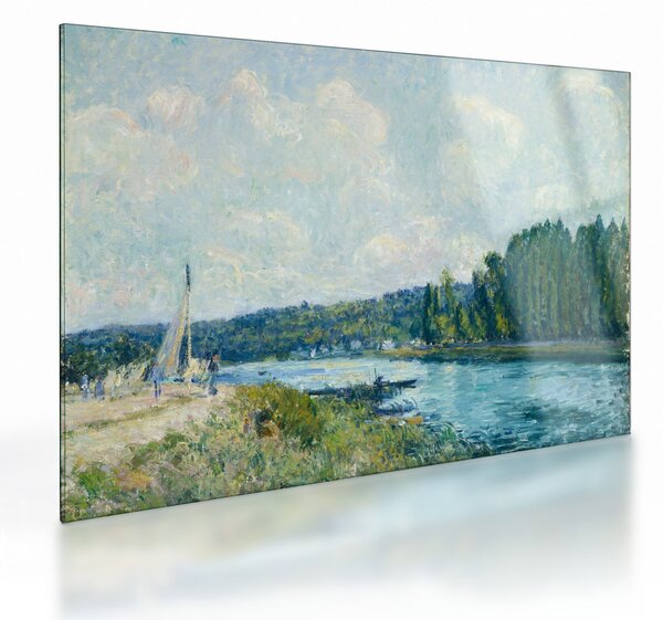 Skleněný obraz - Alfred Sisley, The Banks of the Oise, reprodukce (70x50 cm)