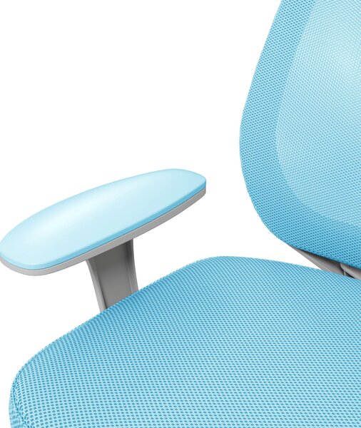 Ergonomická židle Vinsetto z prodyšného materiálu s 5 kolečky, nastavitelná kancelářská židle, 55x48x82.5-94.5 cm, modrá | Aosom