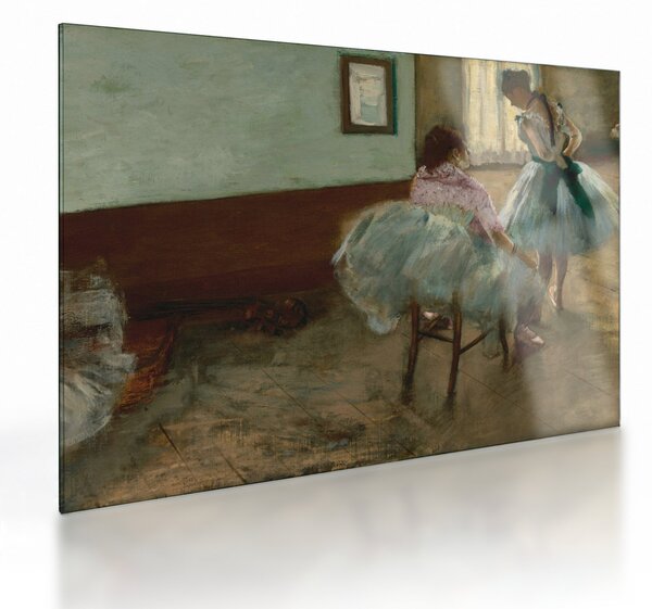 Skleněný obraz - Edgar Degas, The Dance Lesson, reprodukce (70x50 cm)