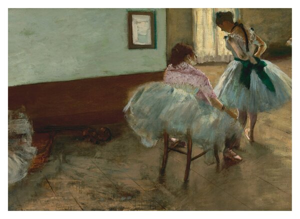 Skleněný obraz - Edgar Degas, The Dance Lesson, reprodukce (70x50 cm)