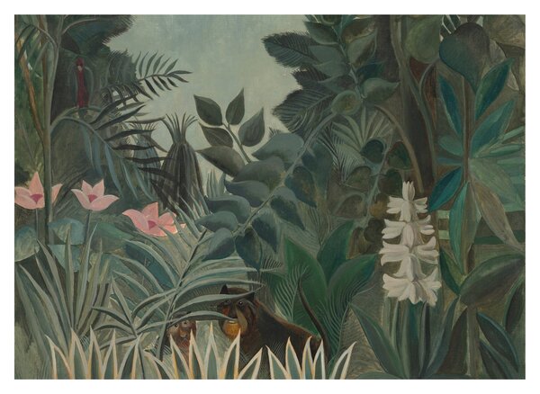 Skleněný obraz - Henri Rousseau, The Equatorial Jungle, reprodukce (70x50 cm)