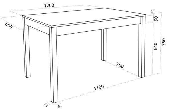 RESTAURAČNÍ stůl 60 x 90 cm, , Materiál: lamino (na výběr více variant)