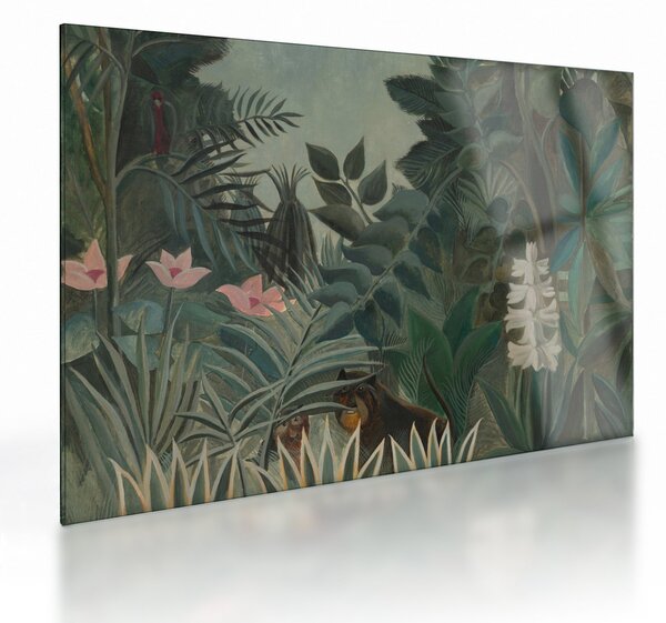 Skleněný obraz - Henri Rousseau, The Equatorial Jungle, reprodukce (70x50 cm)