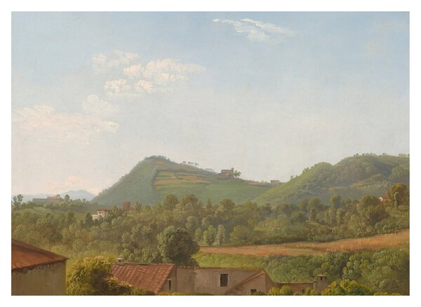 Skleněný obraz - Simon Denis, View Near Naples, reprodukce (70x50 cm)