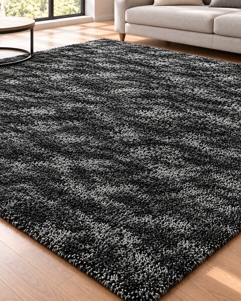 Chlupatý koberec DEMRE Tmavě šedá 160 x 230 cm