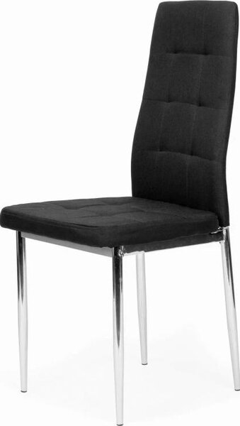 ModernHome KW01 Sada 4 jídelních židlí, chromové nohy, černá