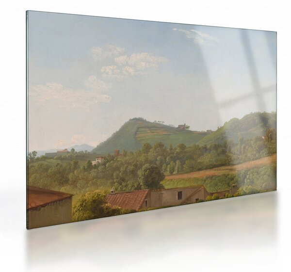 Skleněný obraz - Simon Denis, View Near Naples, reprodukce (70x50 cm)