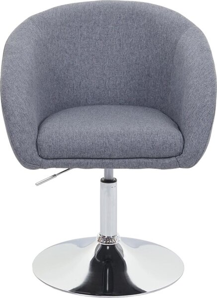 Sada 6 jídelních židlí HWC-F19, kuchyňská židle otočná židle lounge chair, otočná výškově nastavitelná látka/textil tmavě šedá