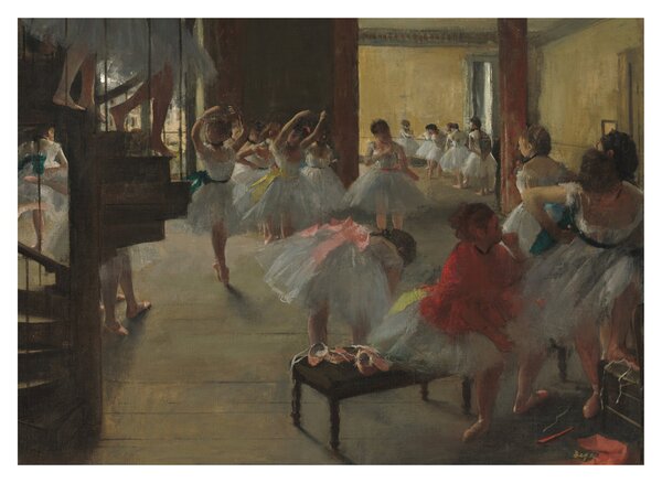 Skleněný obraz - Edgar Degas, The Dance Class, reprodukce (70x50 cm)