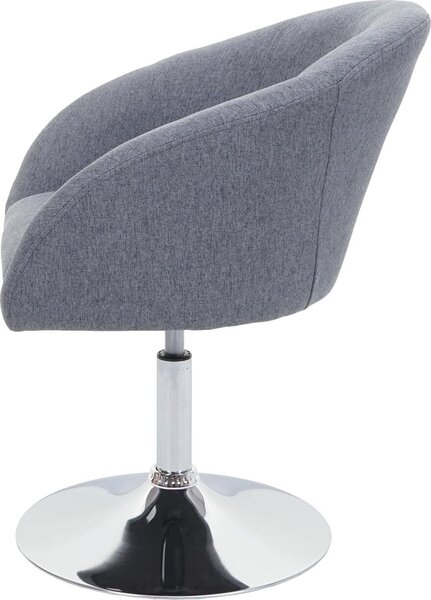 Sada 6 jídelních židlí HWC-F19, kuchyňská židle otočná židle lounge chair, otočná výškově nastavitelná látka/textil tmavě šedá