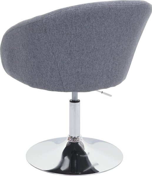Sada 6 jídelních židlí HWC-F19, kuchyňská židle otočná židle lounge chair, otočná výškově nastavitelná látka/textil tmavě šedá