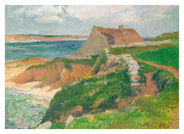 Skleněný obraz - Henri Moret, The Island of Raguenez, Brittany, reprodukce (70x50 cm)