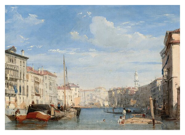 Skleněný obraz - Richard Parkes Bonington, The Grand Canal, reprodukce (70x50 cm)