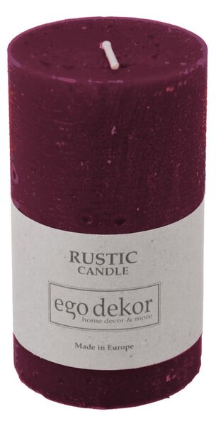 Vínově červená svíčka Rustic candles by Ego dekor Rust, doba hoření 38 h